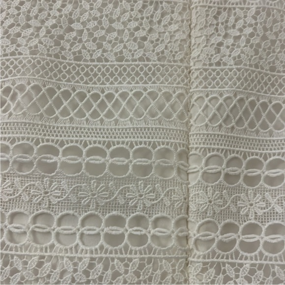 J Crew Ivory White Mixed Lace Ruffle Dress. Size  6 - Picture 6 of 6